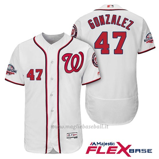 Maglia Baseball Uomo Washington Nationals Gio Gonzalez Bianco 2018 All Star 1ªFlex Base